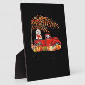 White Toy Poodle Es ist Fall Y’all Pumpkin Fall Fotoplatte (Seite)