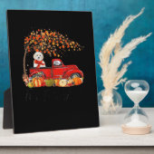 White Toy Poodle Es ist Fall Y’all Pumpkin Fall Fotoplatte (Seite)