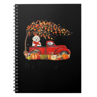 White Toy Poodle Es ist Fall Y’all Pumpkin Fall Notizblock