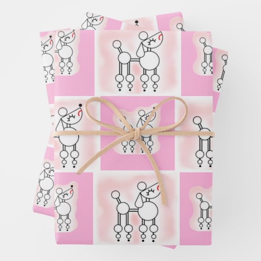 White Toy Poodle Gift Wrap Sheet Set Geschenkpapier Set (Beispiel)