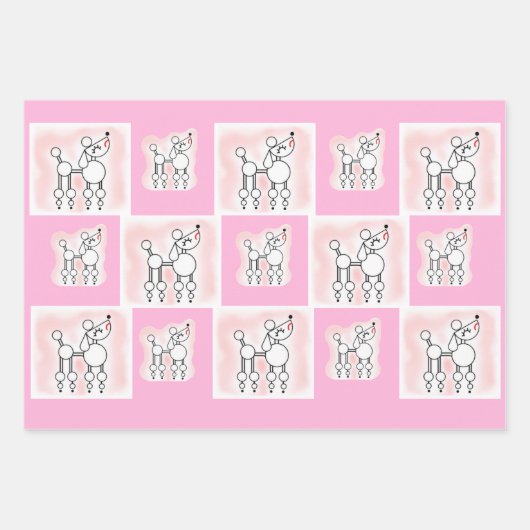 White Toy Poodle Gift Wrap Sheet Set Geschenkpapier Set (Vorderseite)