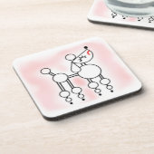 White Toy Poodle Hartkunststoff Untersetzer (Linke Seite)