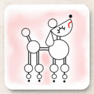 White Toy Poodle Hartkunststoff Untersetzer