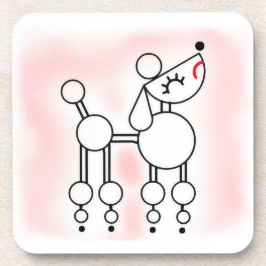 White Toy Poodle Hartkunststoff Untersetzer (Vorderseite)