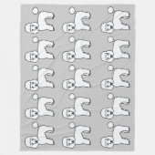 White Toy Poodle Hunde Muster auf Grau Farbe Fleecedecke (Vorderseite)