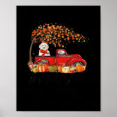 White Toy Poodle It’s Fall Y’all Pumpkin Fall Poster (Vorne)