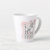White Toy Poodle Latte Tasse (Rechte Ecke)