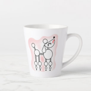 White Toy Poodle Latte Tasse