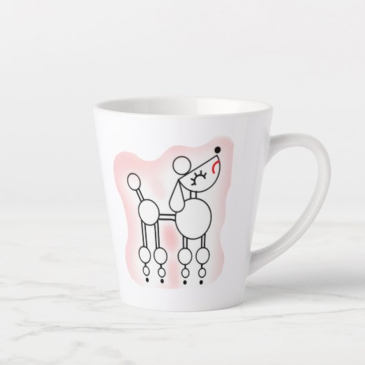 White Toy Poodle Latte Tasse (Rechts)