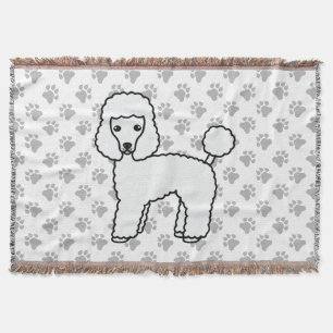 White Toy Poodle Niedlicher Cartoon Dog Decke
