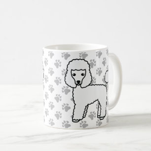 White Toy Poodle Niedlicher Cartoon Dog Kaffeetasse