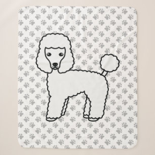 White Toy Poodle Niedlicher Cartoon Dog Sherpadecke