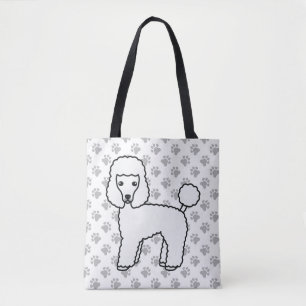 White Toy Poodle Niedlicher Cartoon Dog Tasche