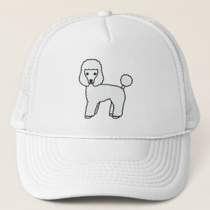 White Toy Poodle Niedlicher Cartoon Dog Truckerkappe