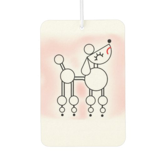 White Toy Poodle Novelty Air Freshener Autolufterfrischer (Vorderseite)