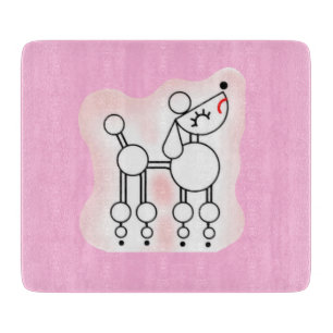 White Toy Poodle Novelty Chopping Board Schneidebrett
