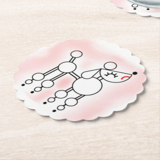 White Toy Poodle Paper Untersetzer (angewinkelt)