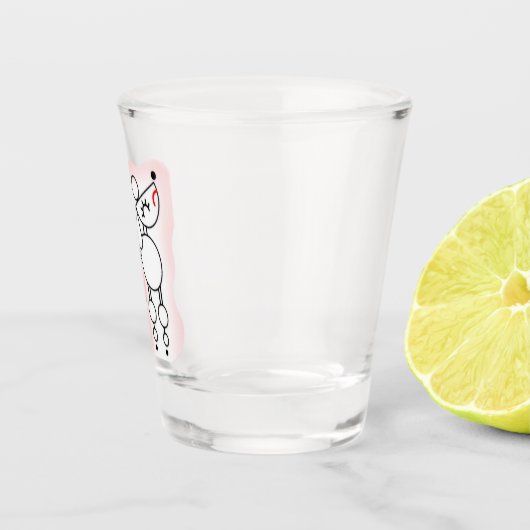 White Toy Poodle Shotglas Schnapsglas (Rechts)