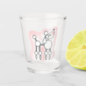White Toy Poodle Shotglas Schnapsglas (Vorderseite)