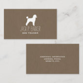 White Toy Poodle Silhouette Visitenkarte (Vorne/Hinten)