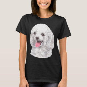 White Toy Poodle Wasserfarbe Kunst T-Shirt
