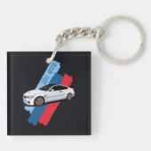 White Track Beast Performance Racing Stripes Schlüsselanhänger (Rückseite)