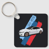 White Track Beast Performance Racing Stripes Schlüsselanhänger (Vorderseite)