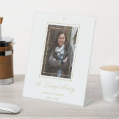 White Traditional & Elegant Golden Photo Funeral Sockelschild (In SItu)