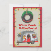 White Trailer Trash Weihnachten Party Einladungen (Rückseite)