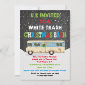 White Trailer Trash Weihnachts-Party Bash Einladung (Vorderseite)