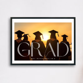 White Transparent Modern Foto Grad School Poster