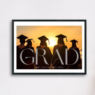 White Transparent Modern Foto Grad School Poster