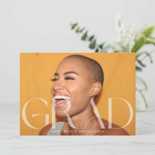 White Transparent Moderner Foto Text Grad 2025 Ankündigung (Stehend Vorderseite)