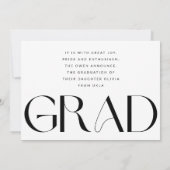 White Transparent Moderner Foto Text Grad 2025 Ankündigung (Rückseite)