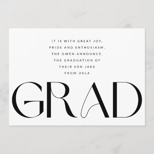 White Transparent Moderner Foto Text Grad Ankündigung (Rückseite)