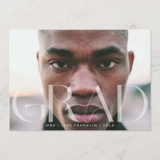 White Transparent Moderner Foto Text Grad Ankündigung (Vorderseite)
