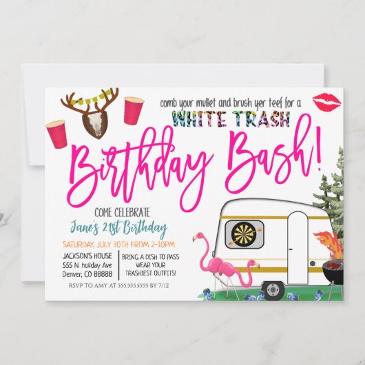 White Trash Bash Einladung (Vorderseite)