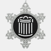White Trash Can Symbol Schneeflocken Zinn-Ornament (Vorderseite)