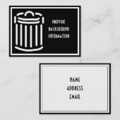 White Trash Can Symbol Visitenkarte (Vorne/Hinten)