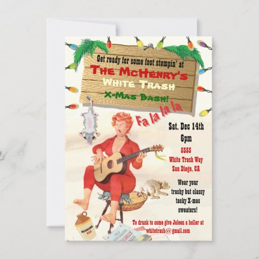 White Trash Weihnachts-Bash Einladungen (Vorderseite)