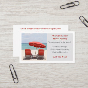 White Travel Agent Agency Visitenkarte