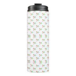White travel mug with black lid  thermosbecher