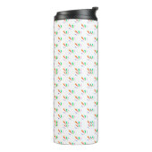White travel mug with black lid  thermosbecher (Nach links gedreht)