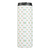White travel mug with black lid  thermosbecher (Rückseite)