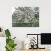 White Tree and River Landscape Print Poster (Heimbüro)
