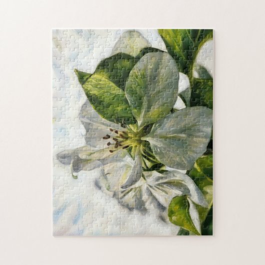 White Tree Blossom Blume Art Puzzle (Vertikal)