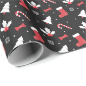 White Tree Chalkboard Weihnachten Geschenkpapier (Rolleneckpunkt)