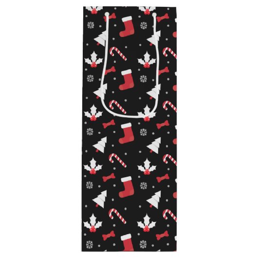 White Tree Chalkboard Weihnachten Geschenktüte Für Weinflaschen (Vorderseite)