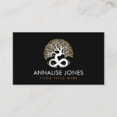 White Tree of Life - Unendlichkeit - Goldene Blätt Visitenkarte (Vorderseite)