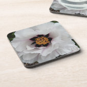 White Tree Peony Floral Getränkeuntersetzer (Linke Seite)